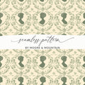 Antique Silhouette Digital Paper, Cameo Pattern, Seamless Floral Repeat, Sage Green Design, 12x12 JPEG Files, Digital Download - Moore and Mountain