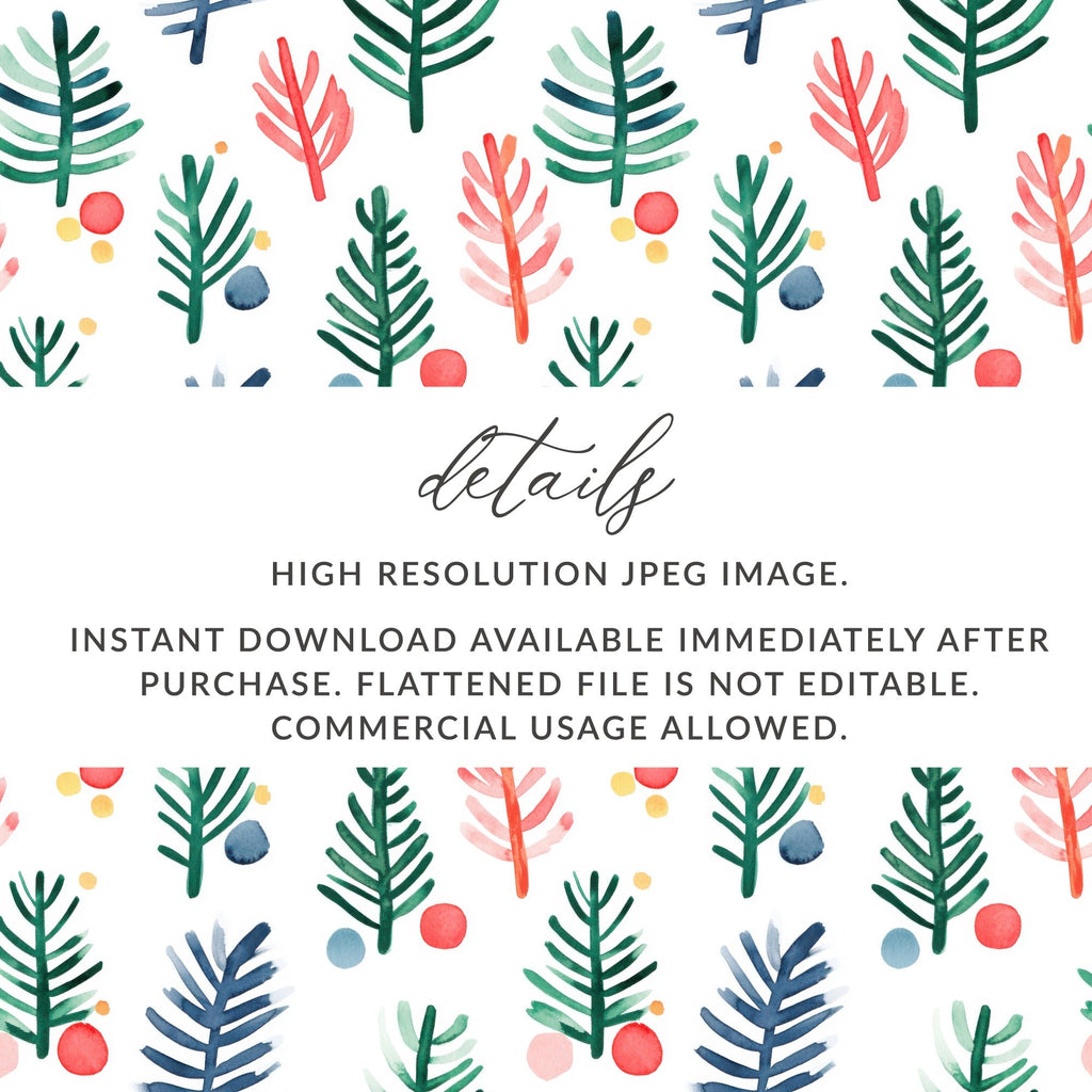 Artistic Watercolor Trees and Dots Patterned Design Digital - Moore and Mountain