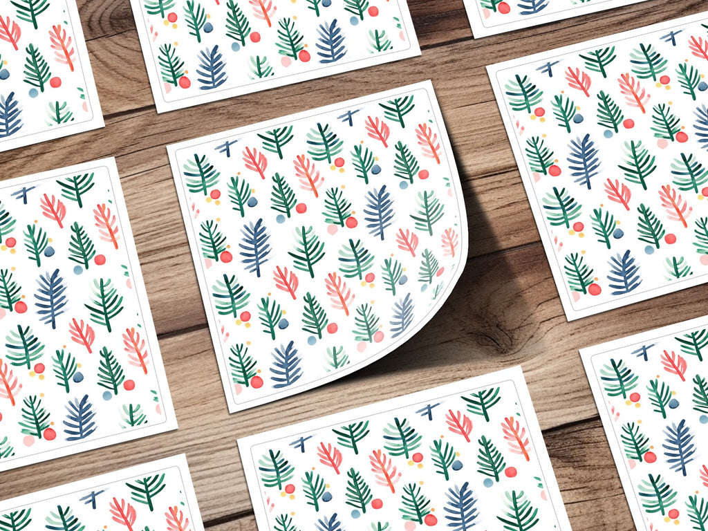 Artistic Watercolor Trees and Dots Patterned Design Digital - Moore and Mountain