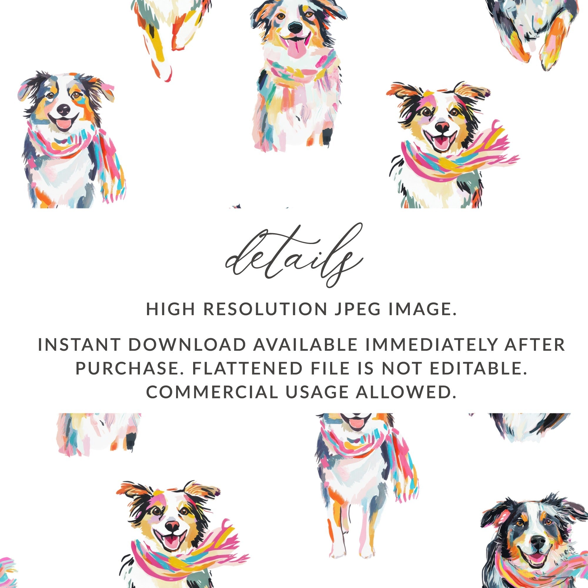 Australian Shepherd Dog Digital Paper, Seamless Dog Pattern, Pet Animal Fabric Design, Dog Breed Pattern, Dog Lover Gift, Commercial Use - Moore and Mountain
