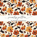 Autumn Floral Digital Paper, Seamless Flower Pattern, Fall Printable Paper, Thanksgiving Background, Digital Download for Crafts 12x12 - Moore and Mountain