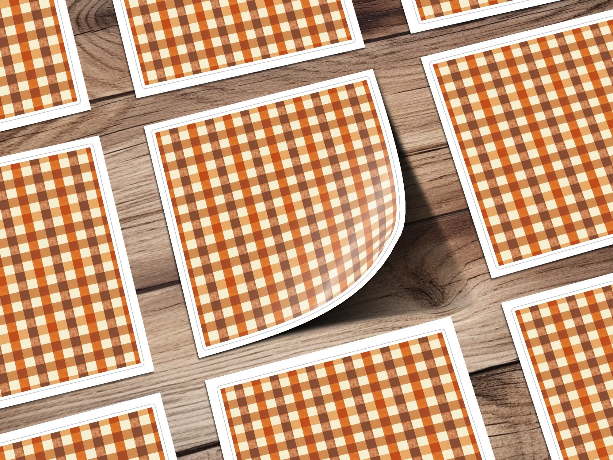 Autumn Plaid Digital Paper, Fall Seamless Pattern, Orange Brown Checkered Background, Scrapbooking Paper, Fabric Design, Digital Download - Moore and Mountain