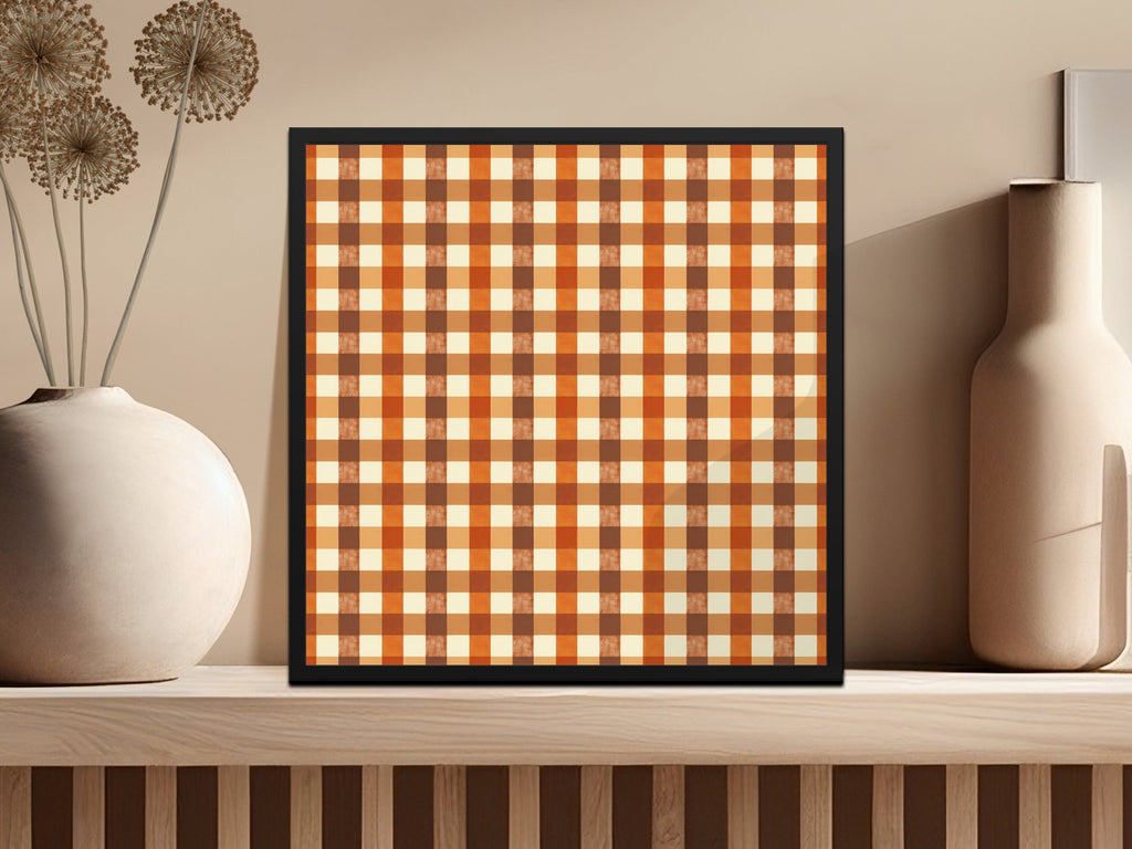 Autumn Plaid Digital Paper, Fall Seamless Pattern, Orange Brown Checkered Background, Scrapbooking Paper, Fabric Design, Digital Download - Moore and Mountain