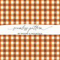 Autumn Plaid Digital Paper, Fall Seamless Pattern, Orange Brown Checkered Background, Scrapbooking Paper, Fabric Design, Digital Download - Moore and Mountain