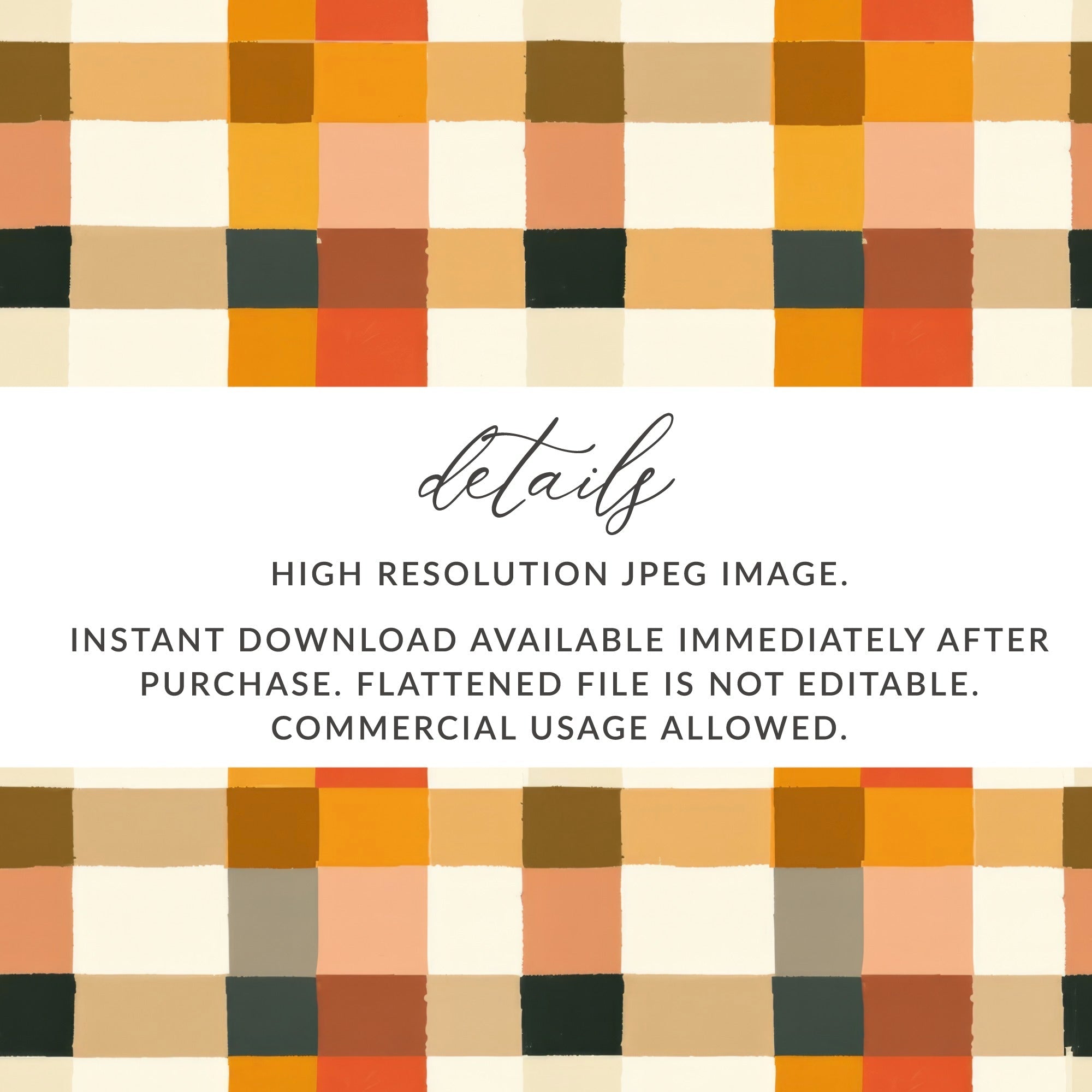 Autumn Plaid Digital Paper, Orange Brown Beige Checkered Pattern, Fall Scrapbook Paper, Neutral Buffalo Plaid Background, Digital Download - Moore and Mountain