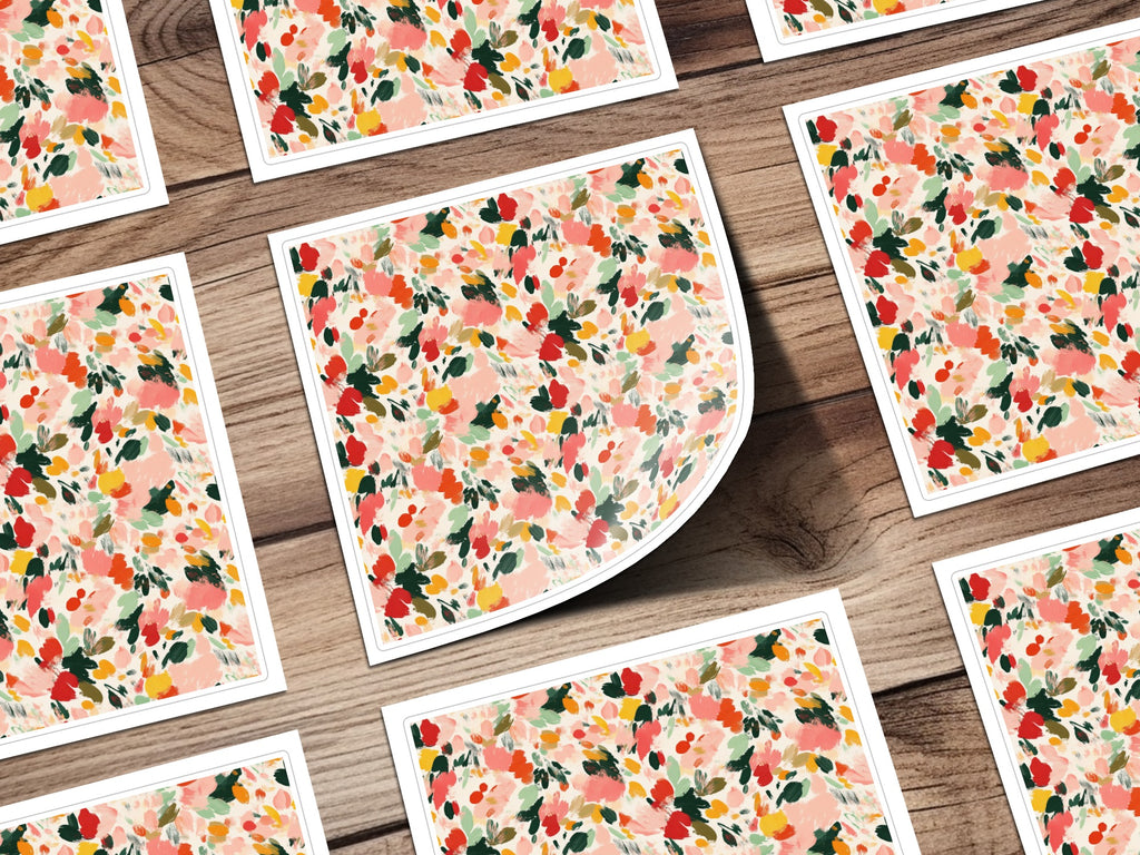 Vibrant Abstract Floral Pattern Design Decorative Sheet