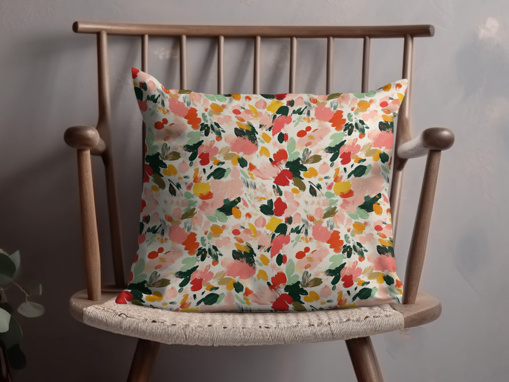 Vibrant Multicolor Floral Pattern Decorative Pillow