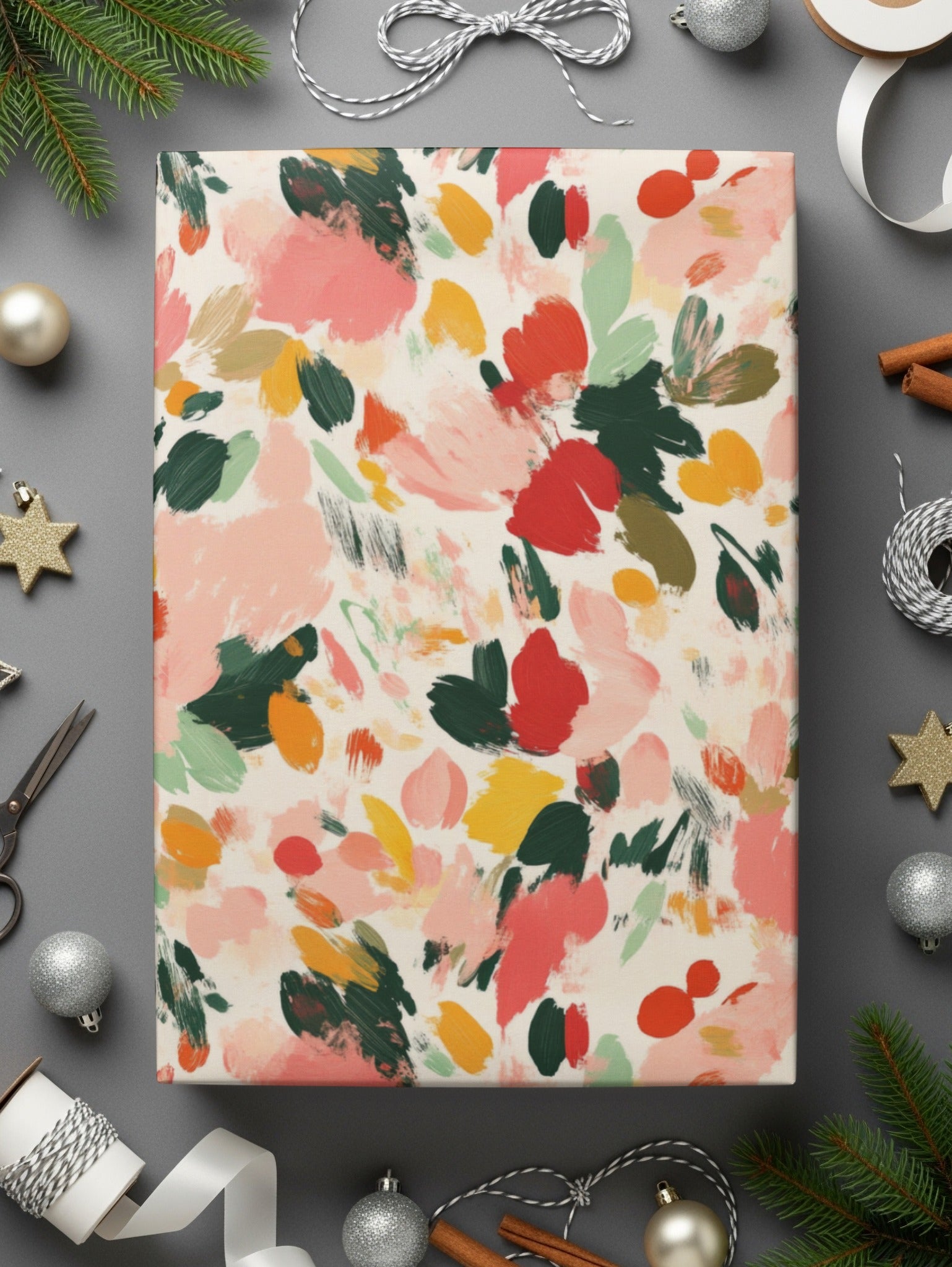 Festive Colorful Abstract Pattern Gift Wrapping Paper