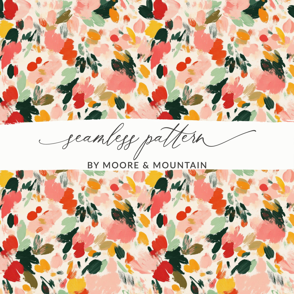 Watercolor Floral Abstract Seamless Pattern Design