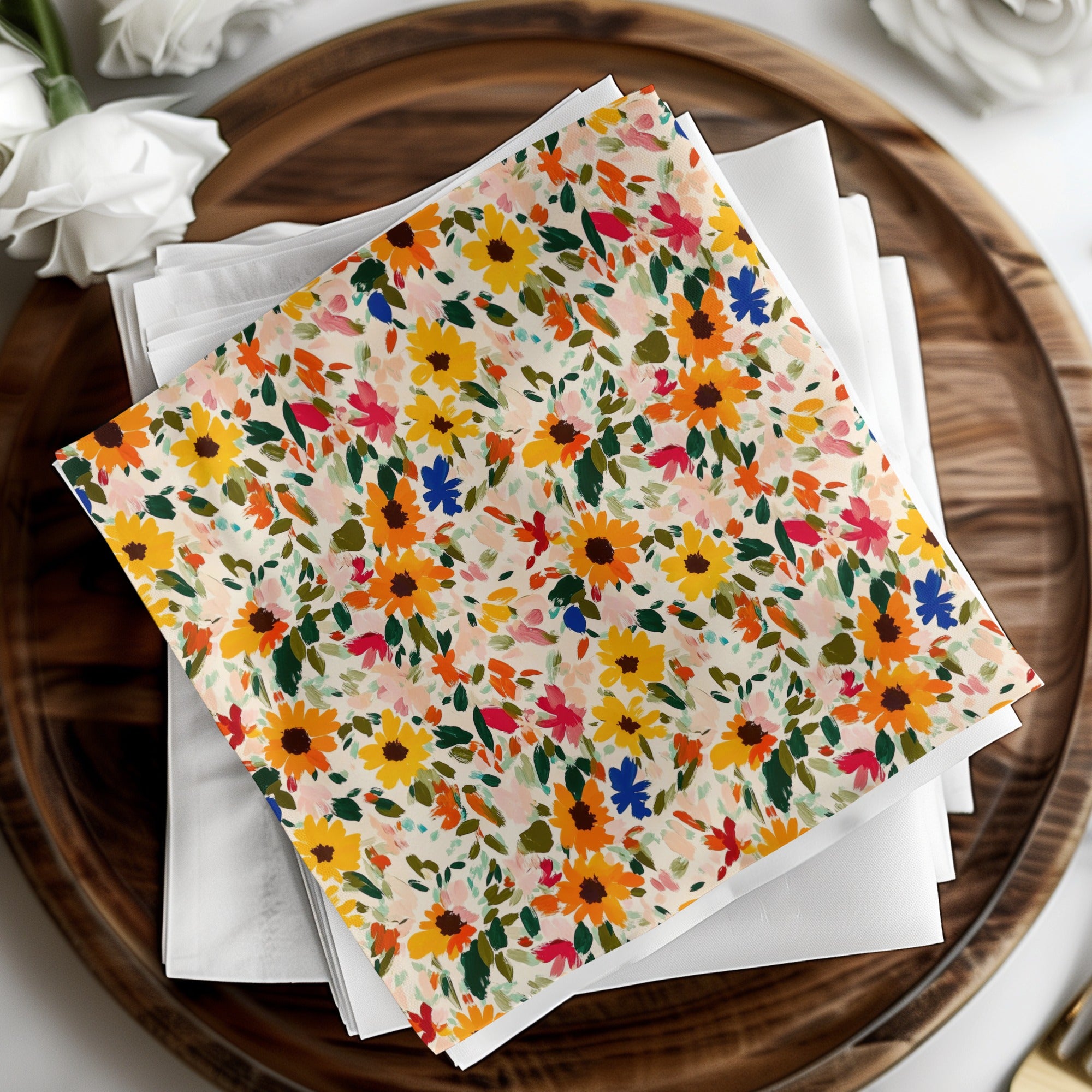 Vibrant Floral Printed Table Napkins Set for a Stylish Decor