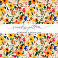 Vibrant Colorful Floral Seamless Pattern Design