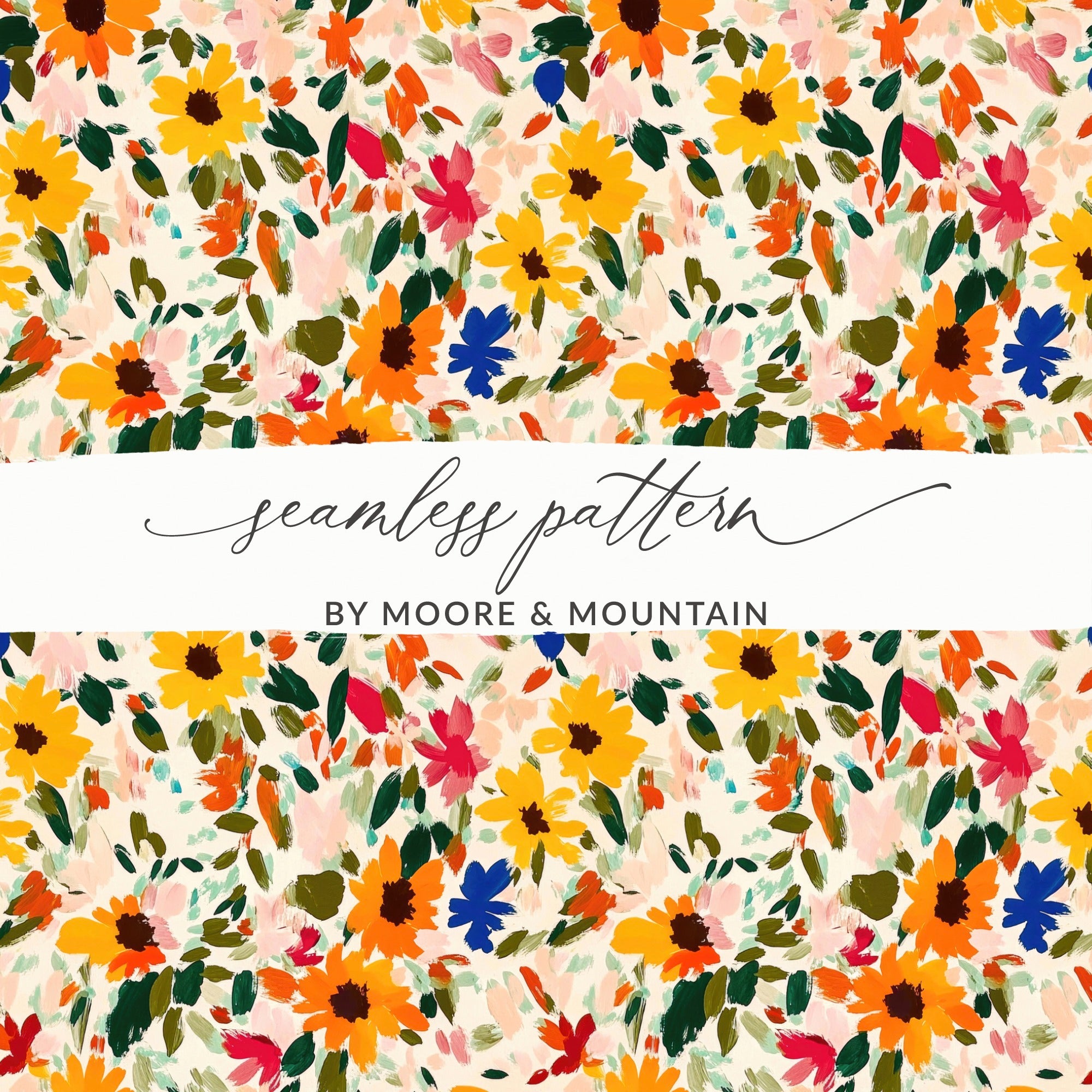 Vibrant Colorful Floral Seamless Pattern Design