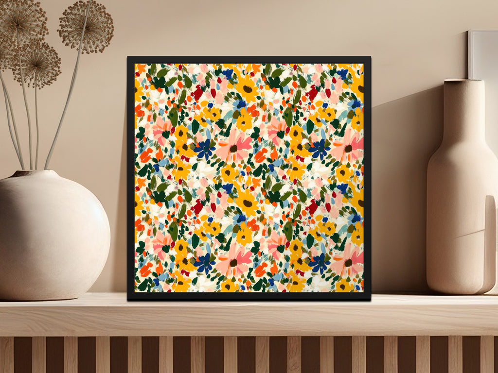 Colorful Abstract Floral Pattern Print Wall Art Decor