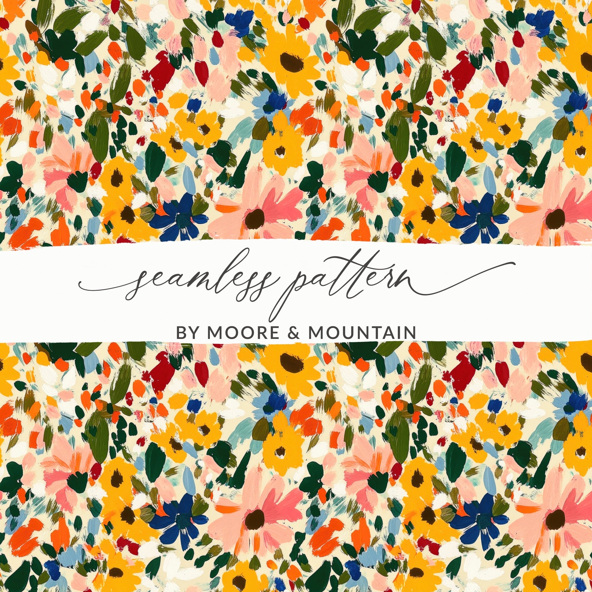 Colorful Abstract Flower Seamless Pattern Design