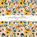 Colorful Floral Seamless Pattern by Moore and Mountain Design