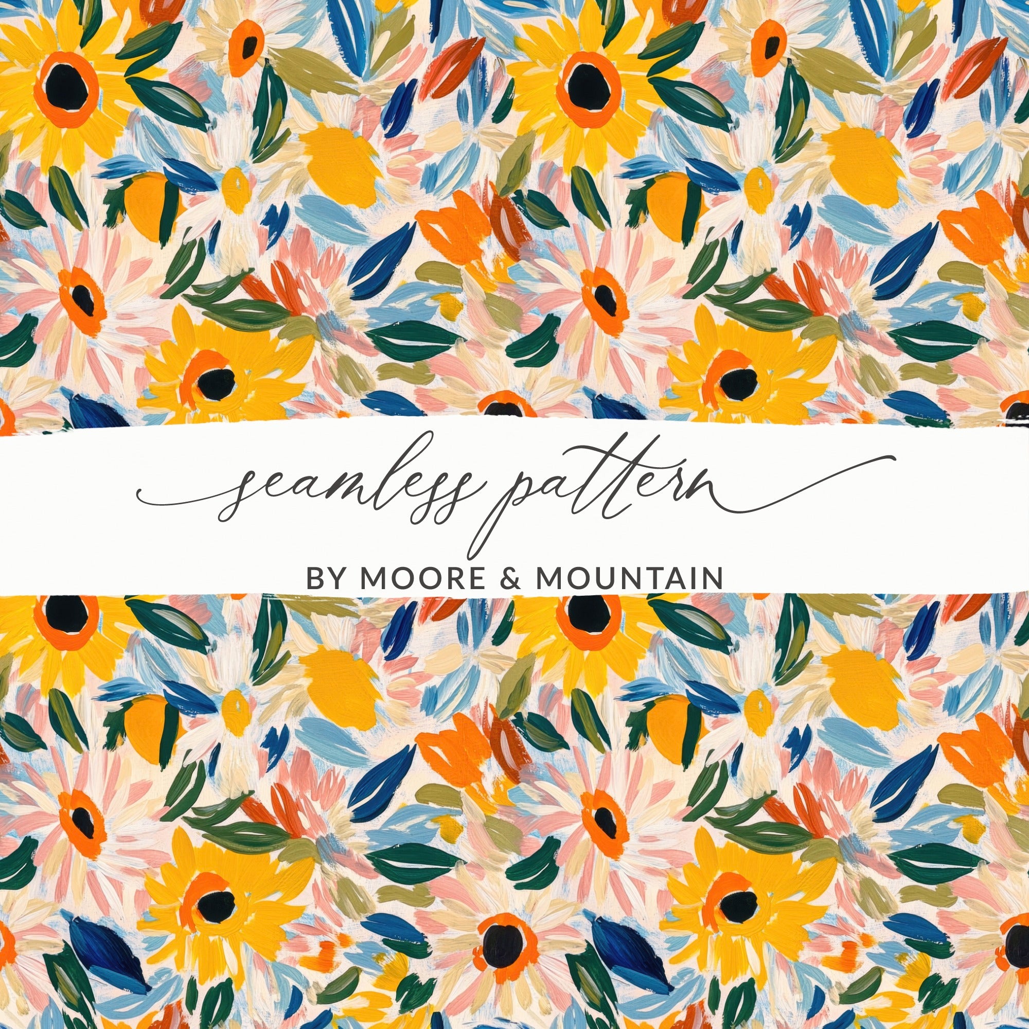 Colorful Floral Seamless Pattern by Moore and Mountain Design