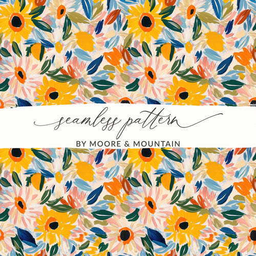 Colorful Floral Seamless Pattern by Moore and Mountain Design