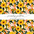 Vibrant Sunflower and Floral Seamless Pattern Design
