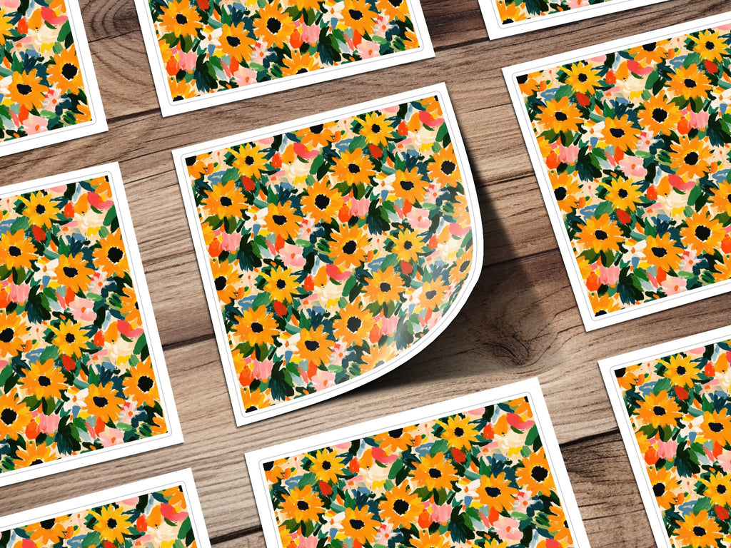 Bright Colorful Floral Design Pattern Sticker Sheets