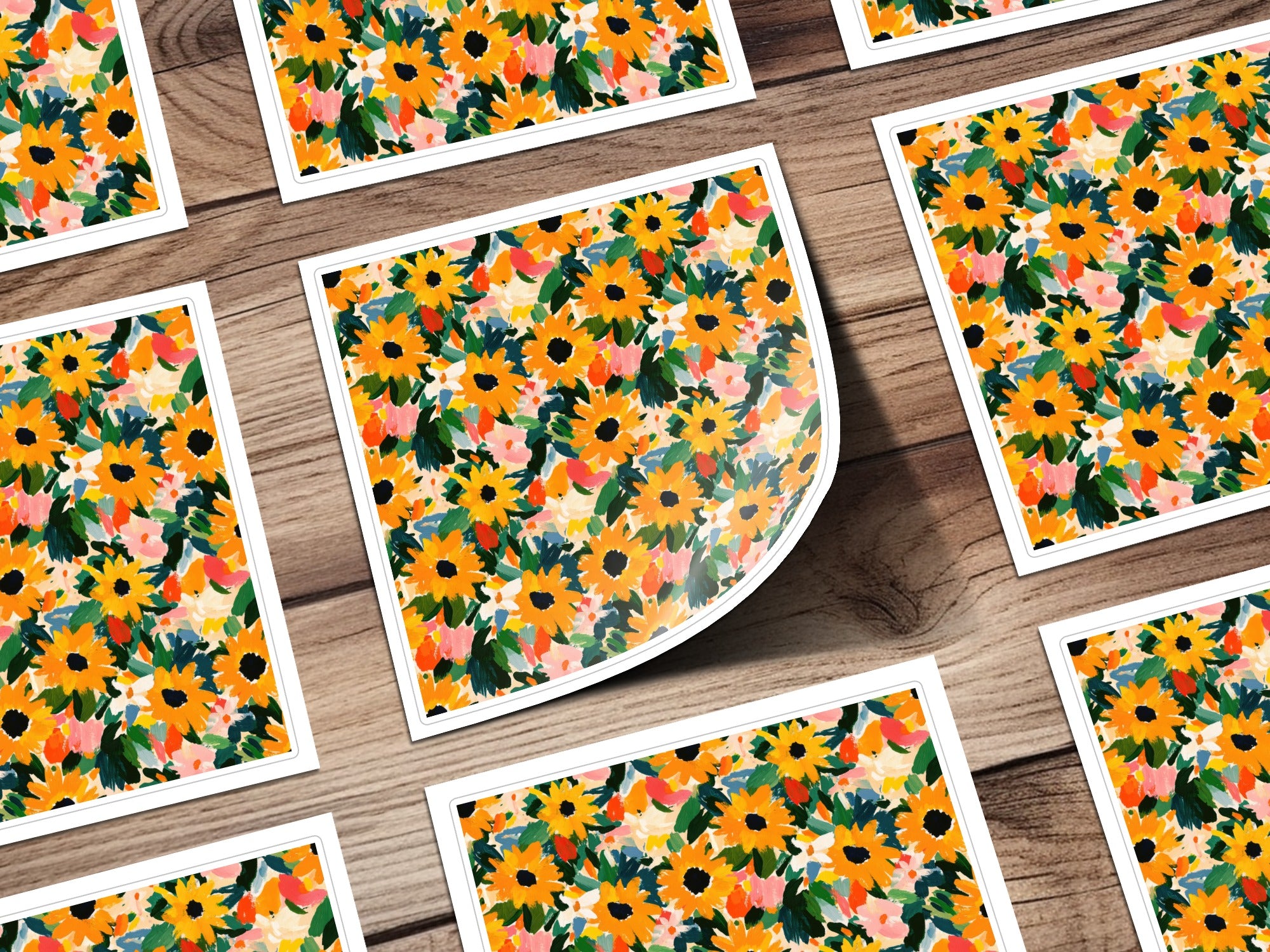 Bright Colorful Floral Design Pattern Sticker Sheets