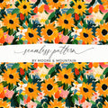 Floral Sunflowers Seamless Pattern Vibrant Design