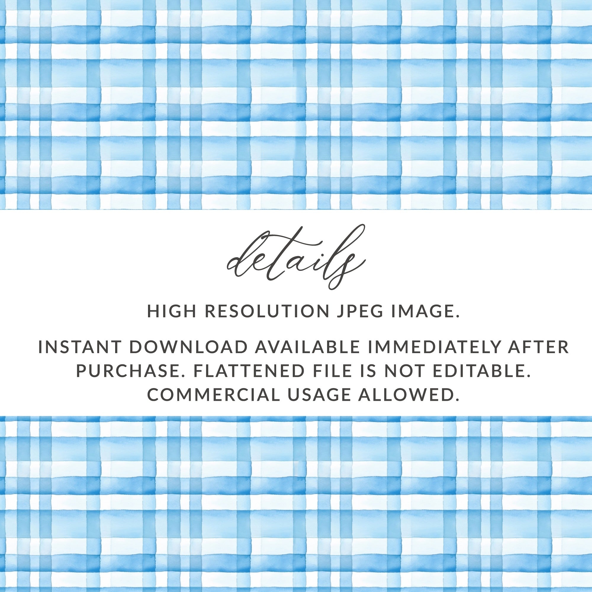 Instant Download Blue Plaid High Resolution JPEG Image