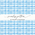 Blue and White Plaid Seamless Pattern design by Moore