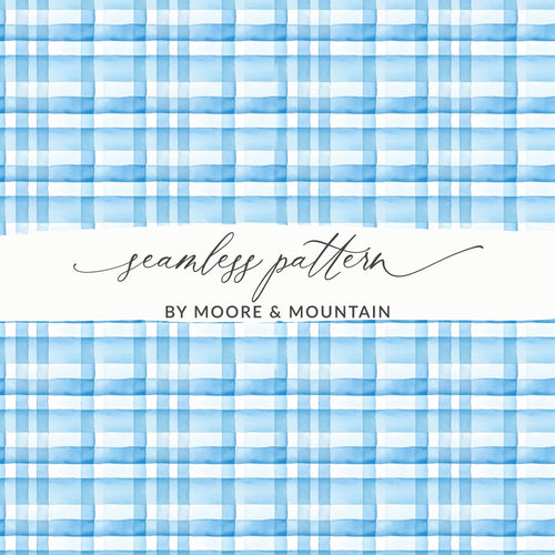 Blue and White Plaid Seamless Pattern design by Moore