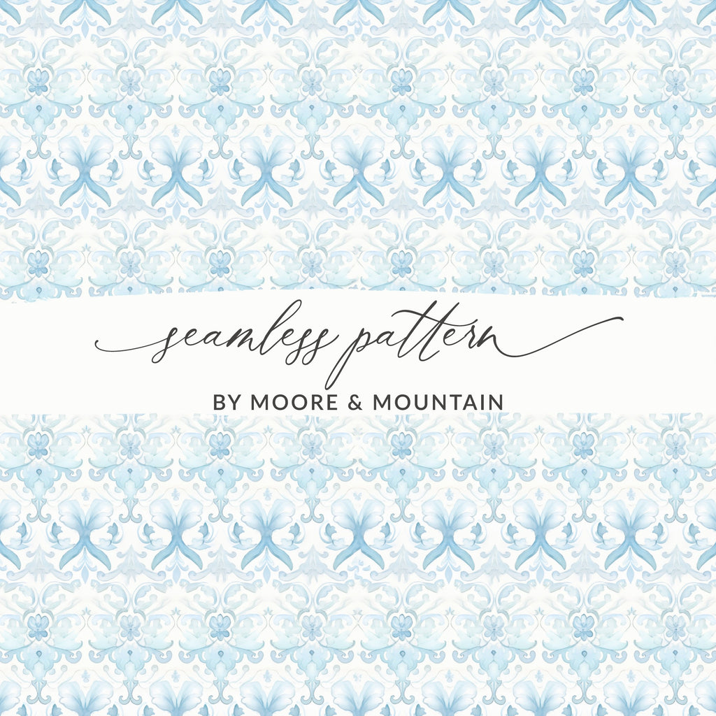 Moore & Mountain Blue Seamless Pattern product