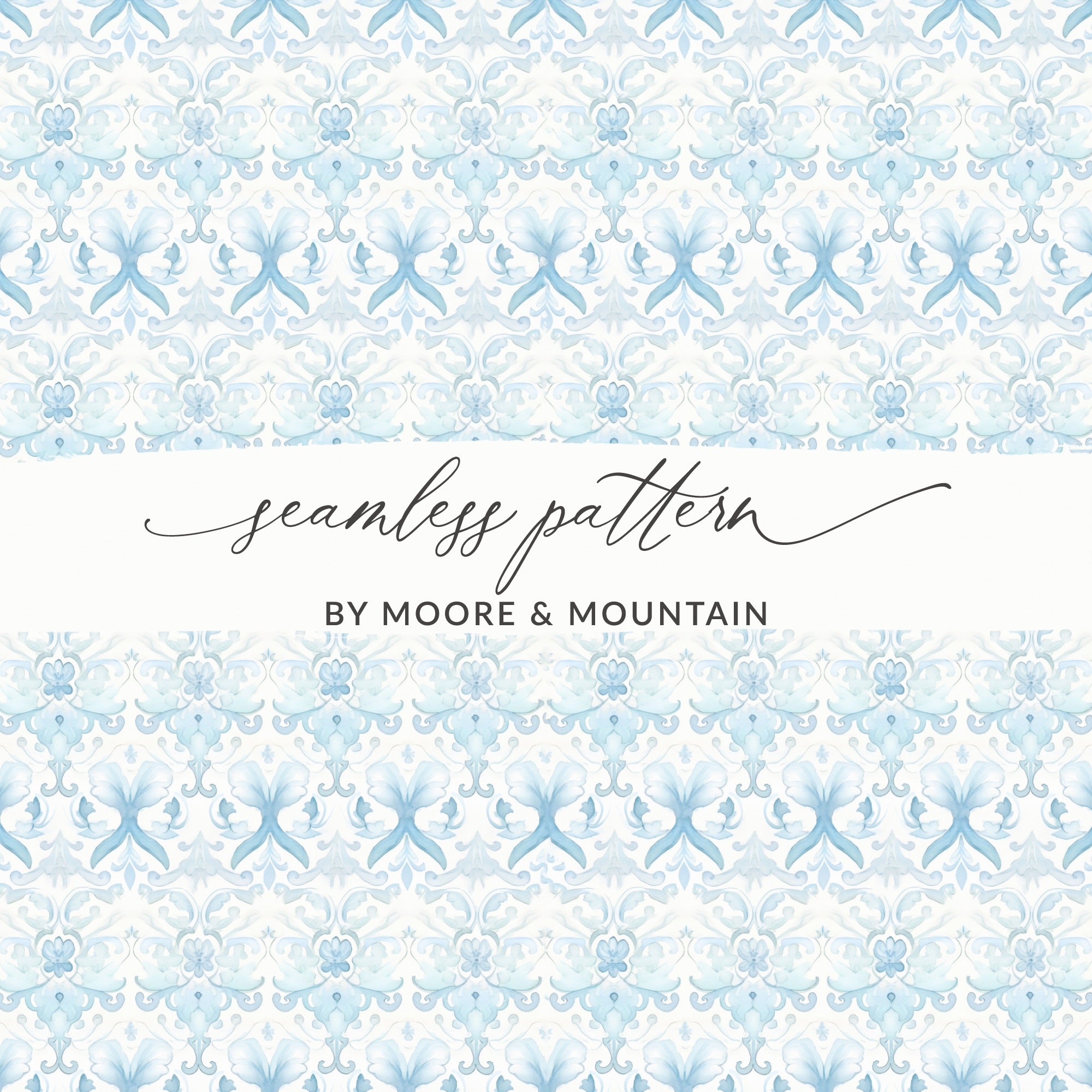 Moore & Mountain Blue Seamless Pattern product