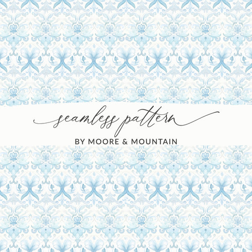 Moore & Mountain Blue Seamless Pattern product
