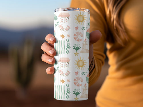 Summer Vibes Beach Icons Insulated Tumbler Cup