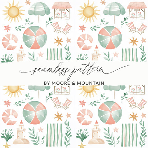 Beach Theme Seamless Pattern by Moore & Mountain