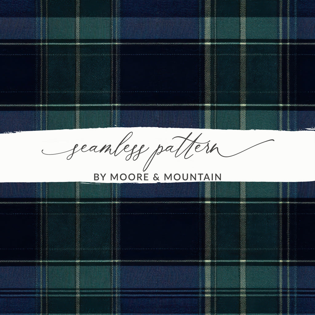 Beautiful Classic Seamless Navy Blue Tartan Design - Moore and Mountain