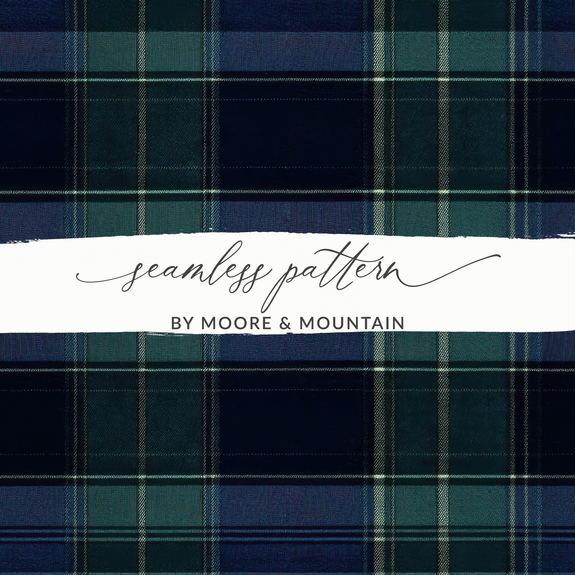 Beautiful Classic Seamless Navy Blue Tartan Design - Moore and Mountain