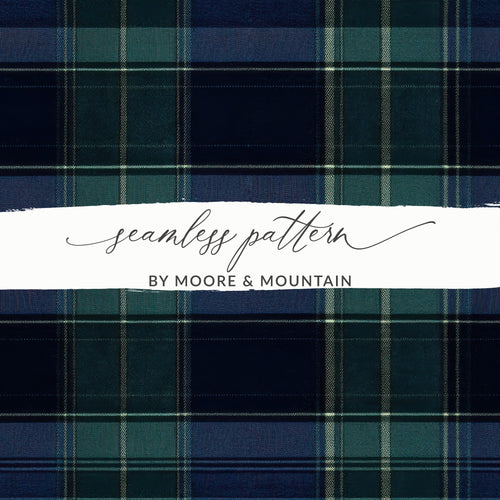 Beautiful Classic Seamless Navy Blue Tartan Design - Moore and Mountain