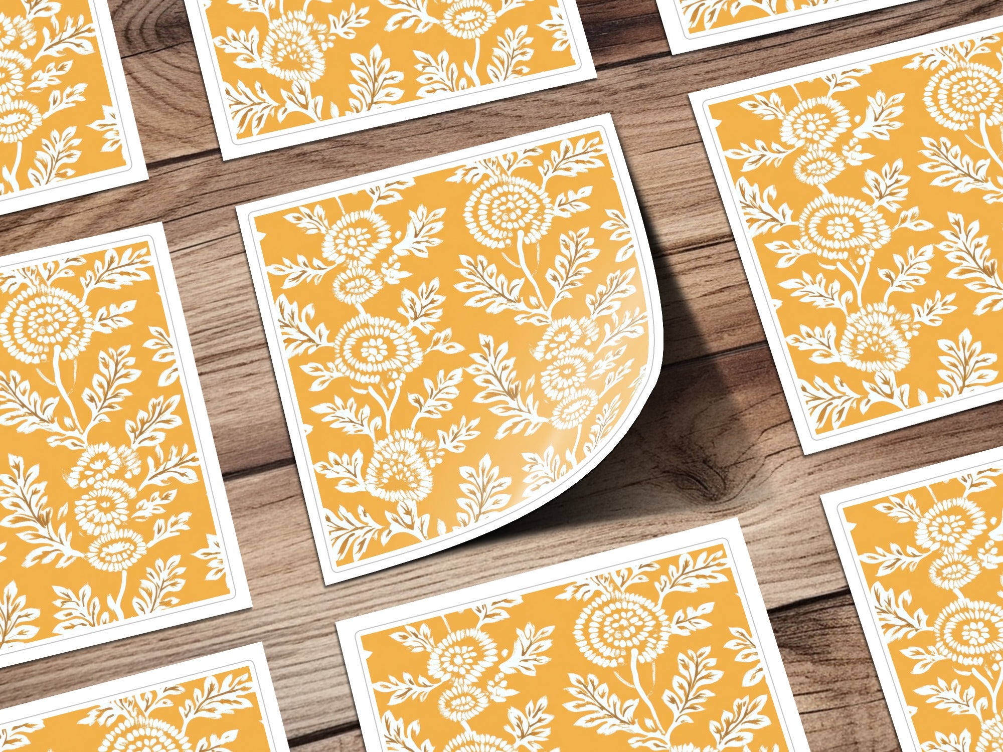 Beautiful Yellow Kalamkari Dandelion Seamless Pattern - Moore and Mountain