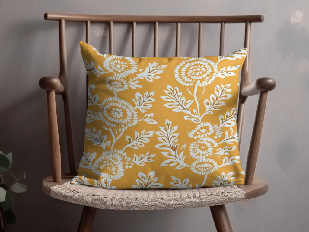 Beautiful Yellow Kalamkari Dandelion Seamless Pattern - Moore and Mountain