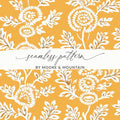 Beautiful Yellow Kalamkari Dandelion Seamless Pattern - Moore and Mountain