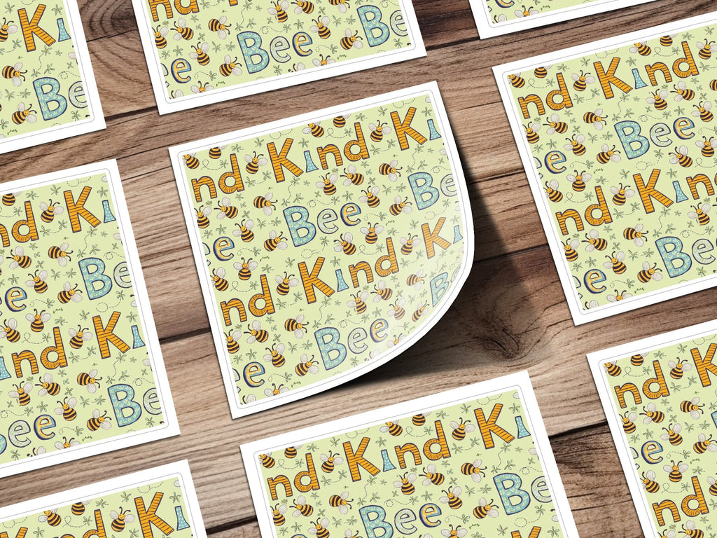 Bee Kind Seamless Pattern, Digital Download, Cute Bees, Nursery Print, Digital Paper Pack, Two Scales, Commercial Use, Scrapbook Paper - Moore and Mountain