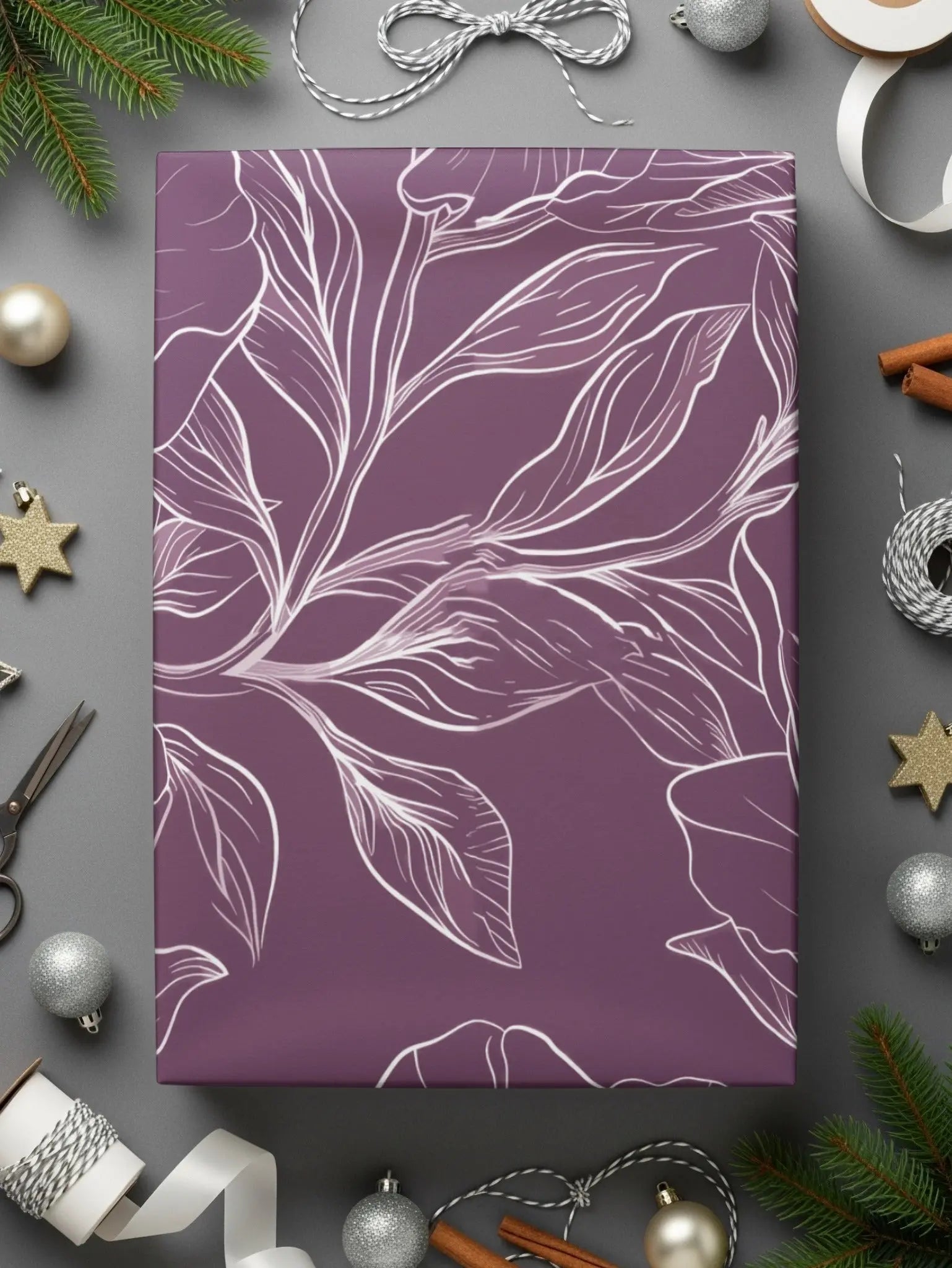 Bergundy Line Art Floral Maroon Seamless Pattern Digital Paper, Flower Line Art Pattern, Dark Purple Fabric Design, Seamless Paper - Moore and Mountain
