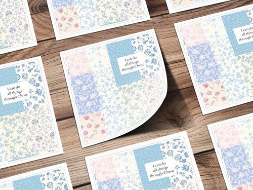 Inspirational Floral Patchwork Design Greeting Card