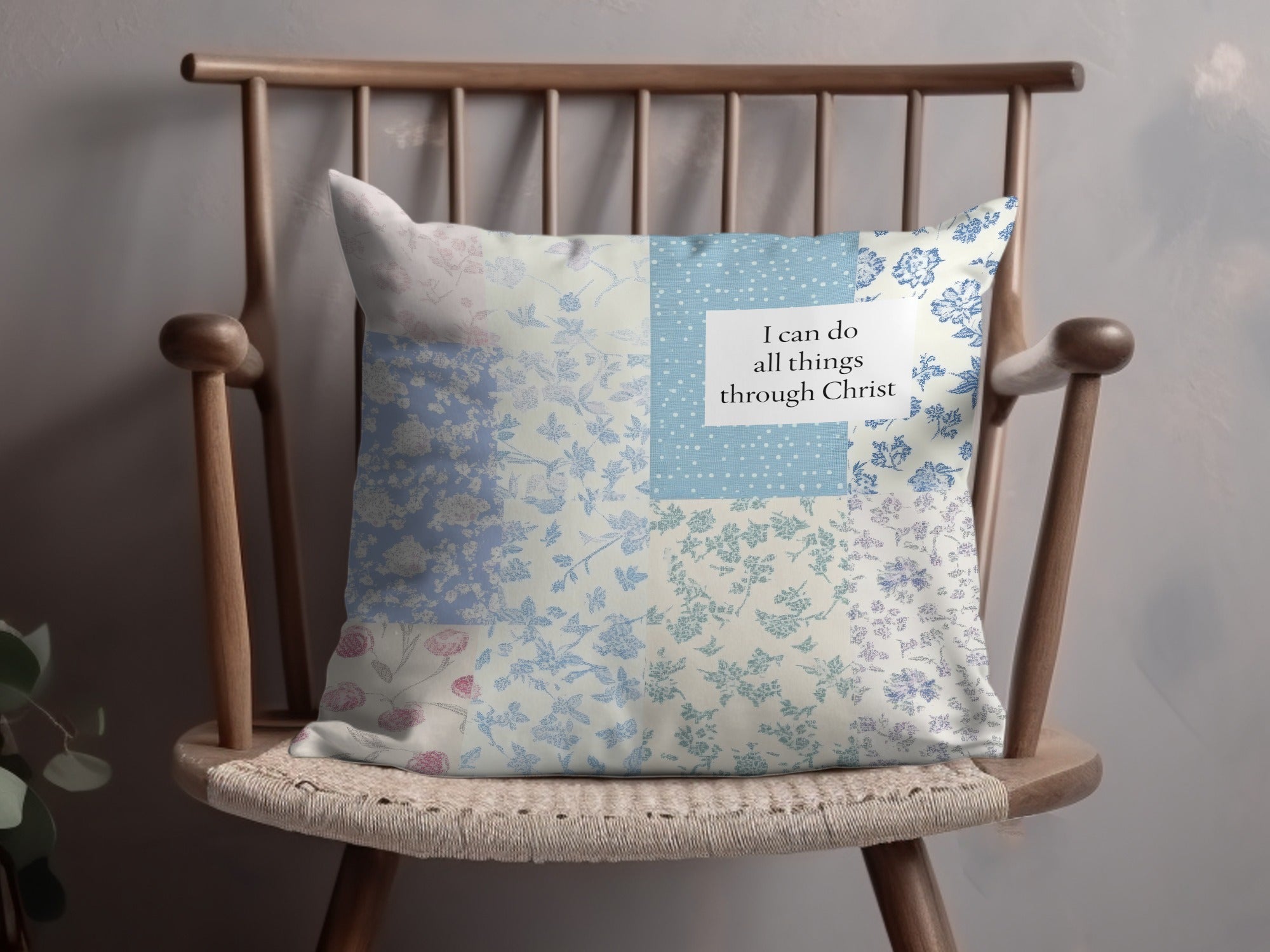 Inspirational I Can Do All Things Through Christ Pillow