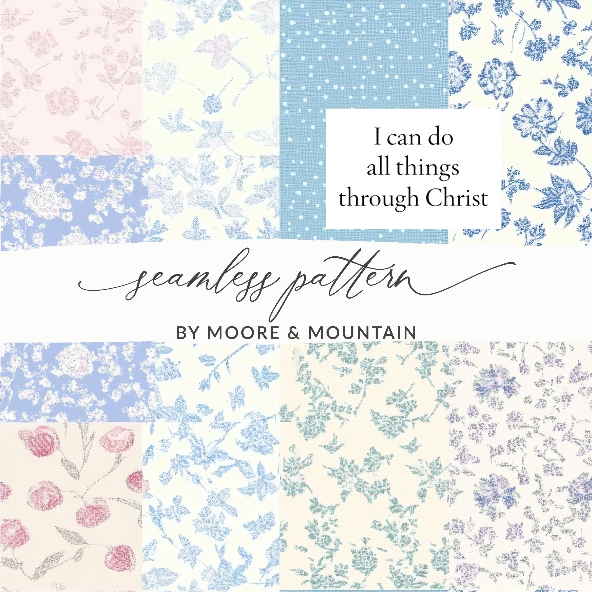 Floral and Polka Dot Seamless Pattern Design