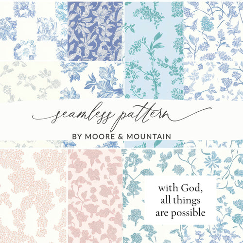 Floral Design Seamless Patterns by Moore & Mountain Seamless