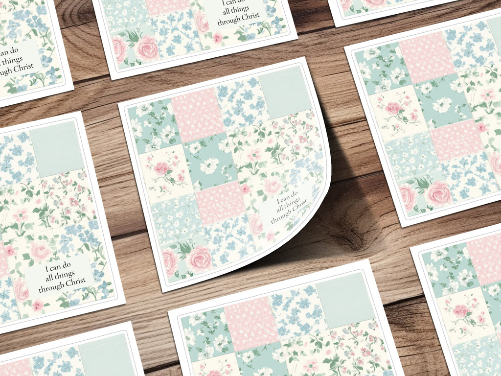 Inspirational Floral Patchwork Design Greeting Card