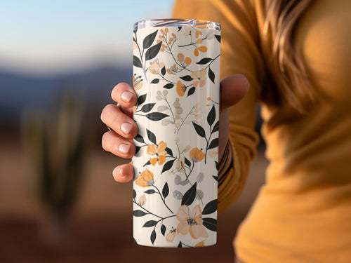 Elegant Floral Design Insulated Tumbler to Keep Drinks Hot
