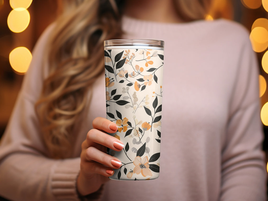Floral Design Tumbler with Vibrant Botanical Patterns