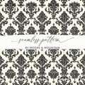 Black Damask Vintage Ornament Classic Repeating Background Design Digital - Moore and Mountain