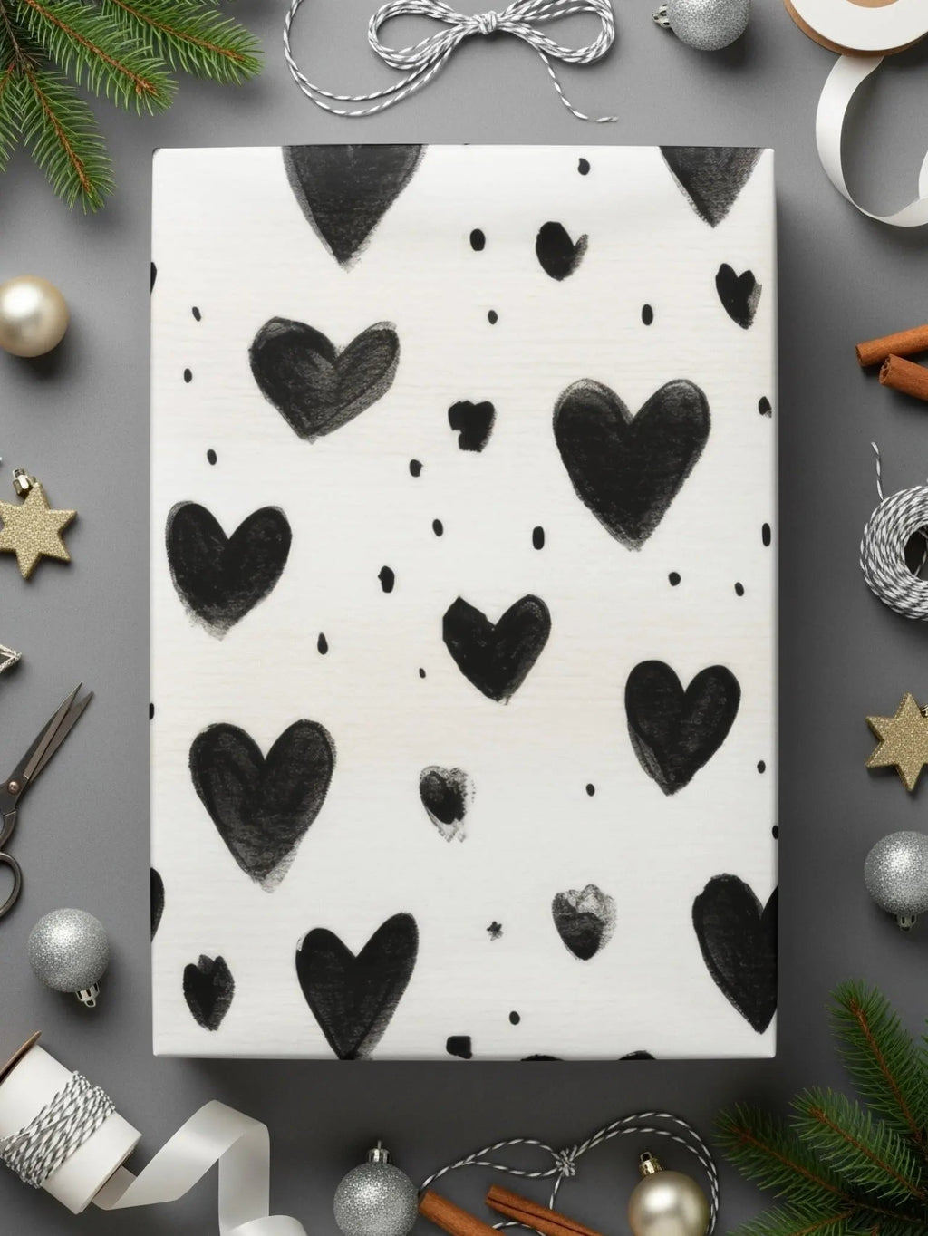 Black Heart Digital Paper, Seamless Pattern, Grunge Texture, Love Clipart, Scrapbook Paper, Fabric Design, Digital Background - Moore and Mountain
